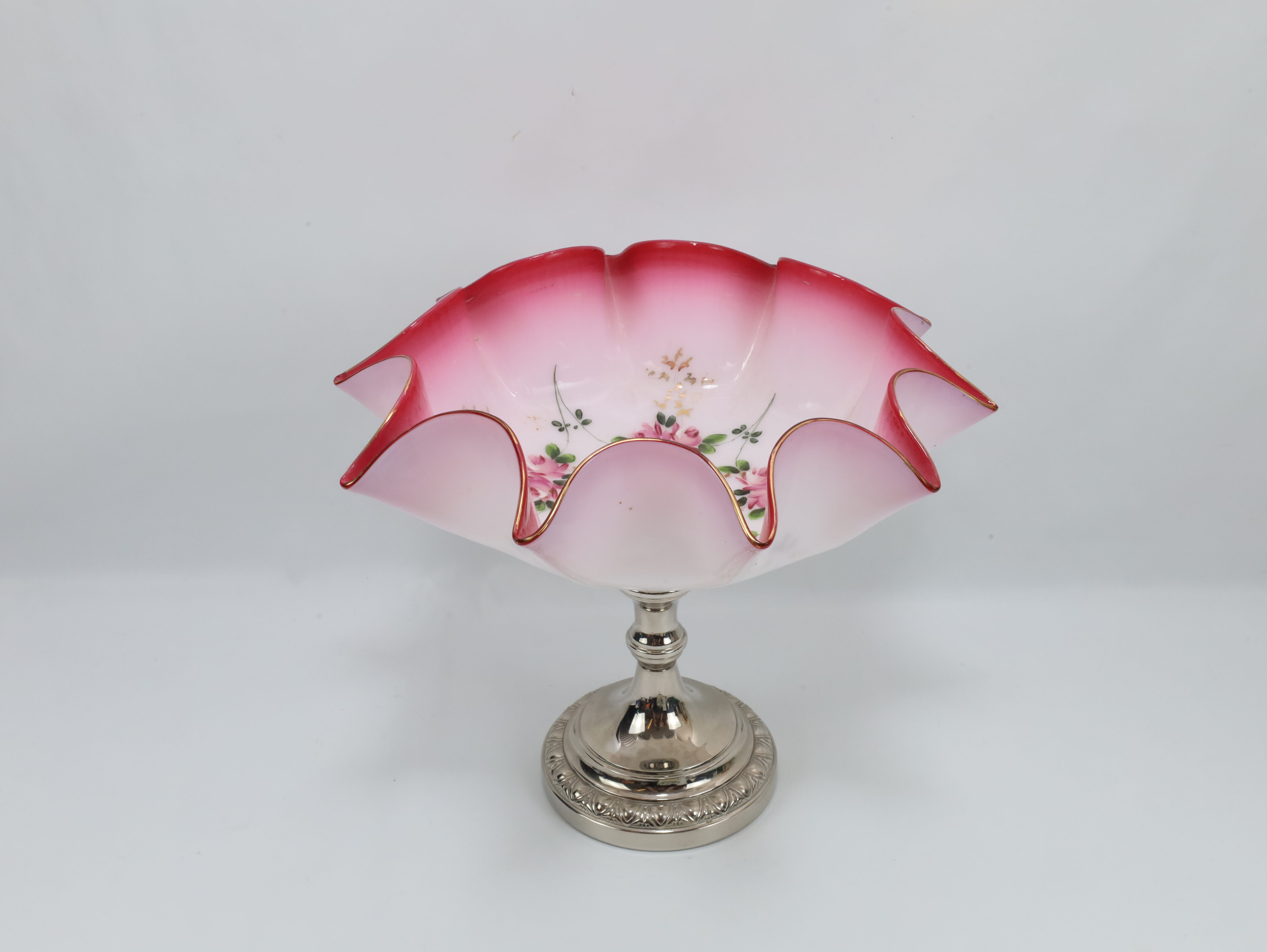 Stettefat / brudekurv i opalinglass – 1900 talls