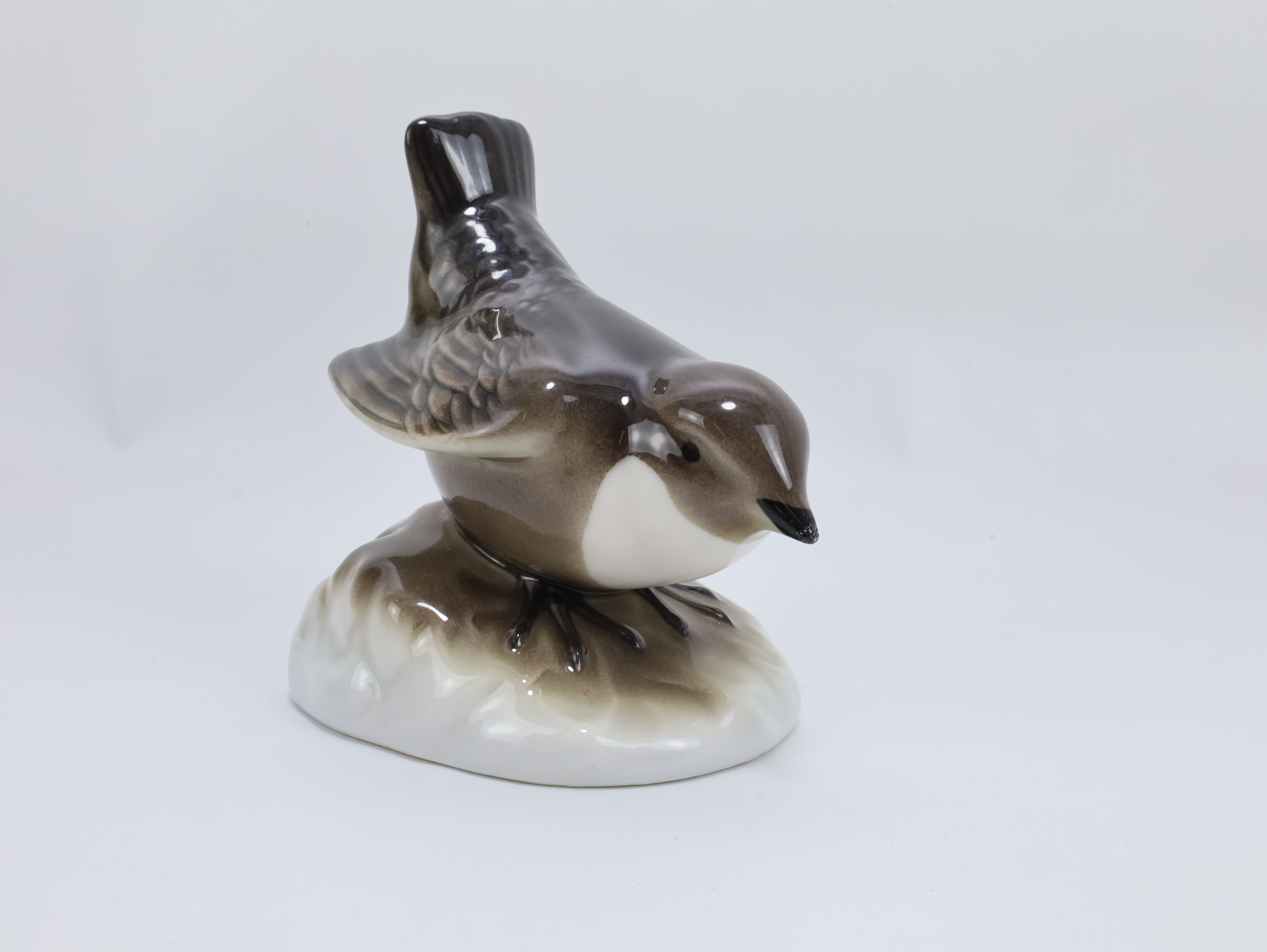 Porselensfigur fossekall – Porsgrund ca. 1970–80