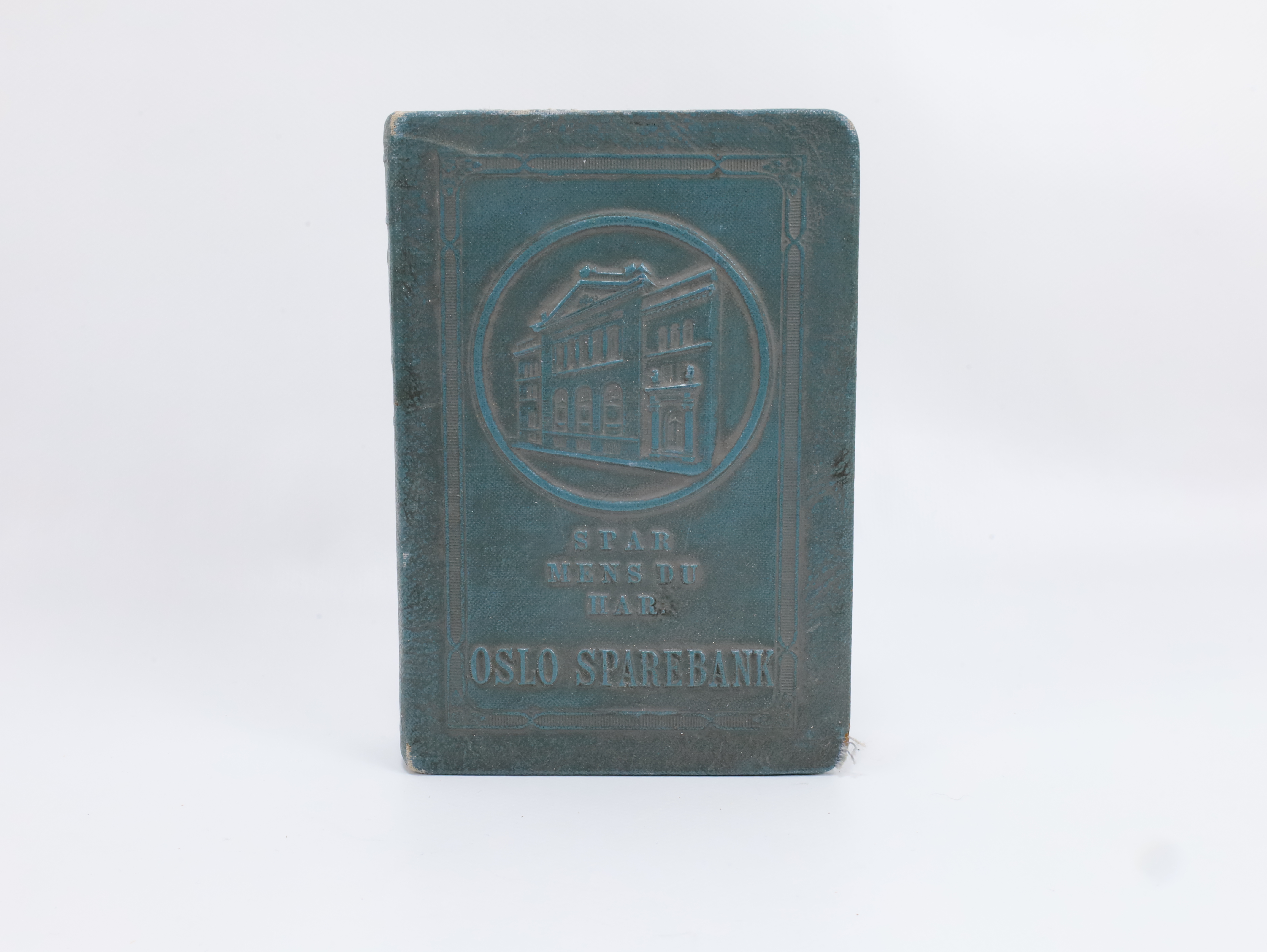 Sparebøsse i bokform – Oslo Sparebank ca. 1920–30 blå