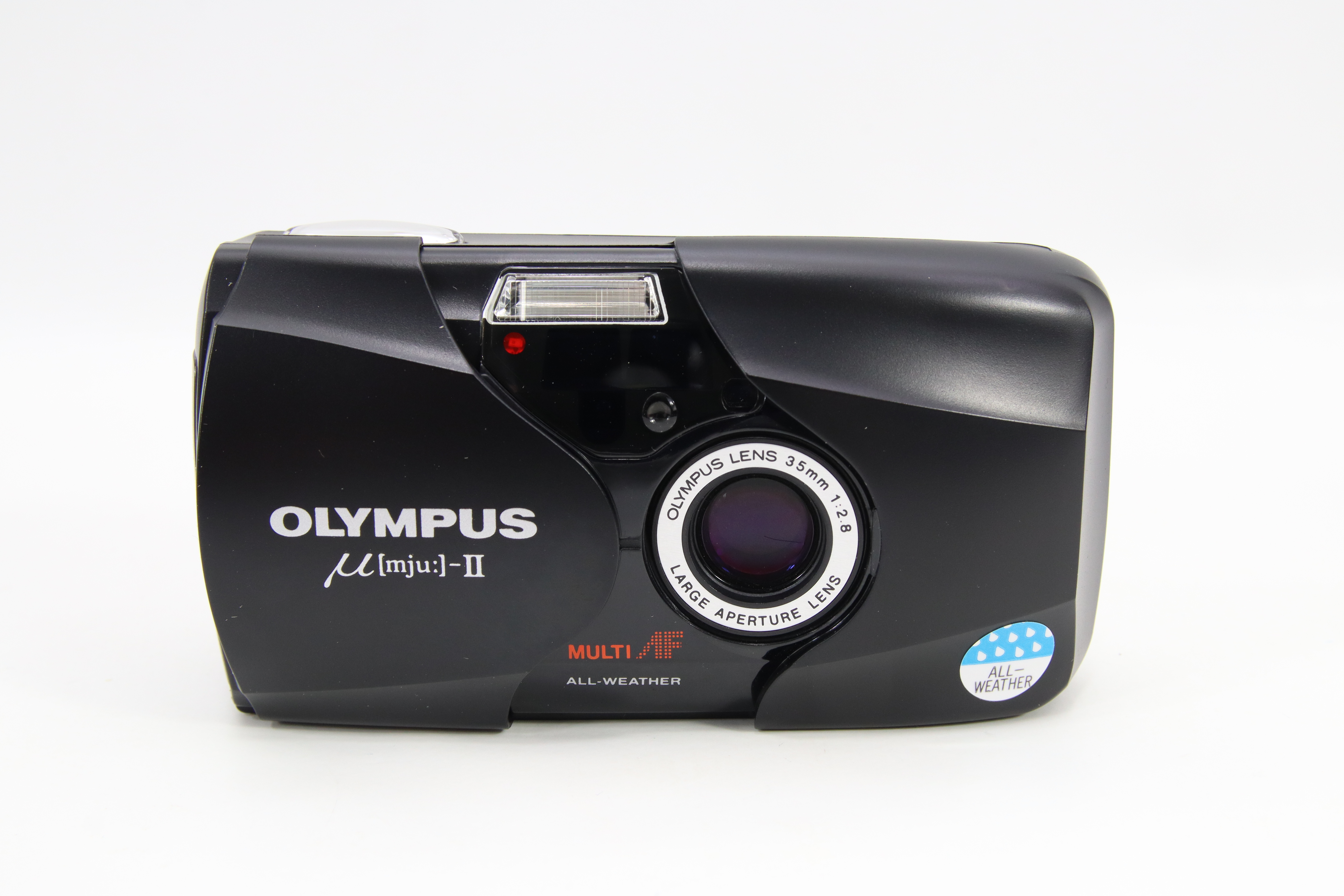 Olympus Mju II svart 35mm kompaktkamera – ny i eske ca. 1990-tallet
