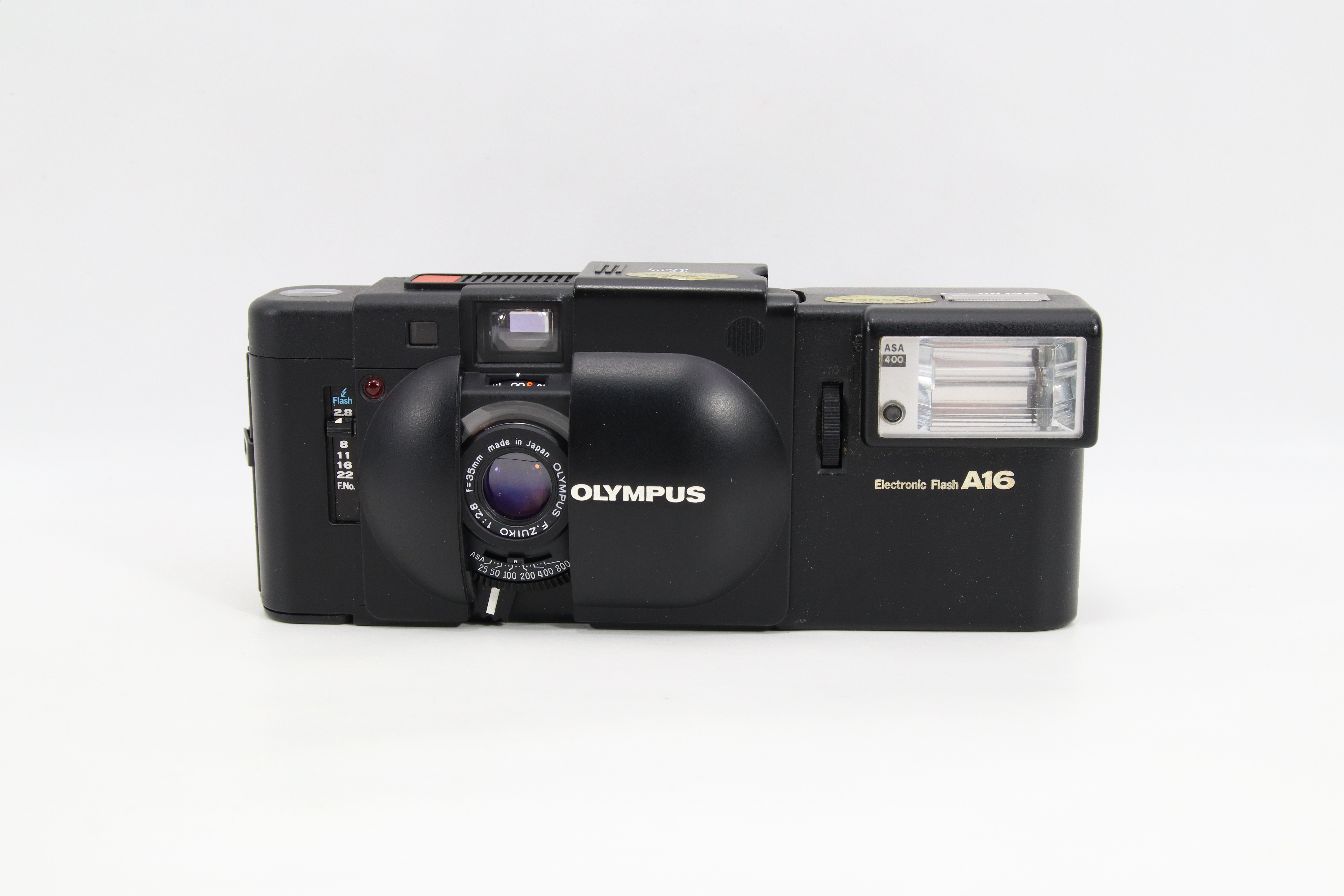 Olympus XA rangefinder kamera med A16 blits – ca. 1980-tallet