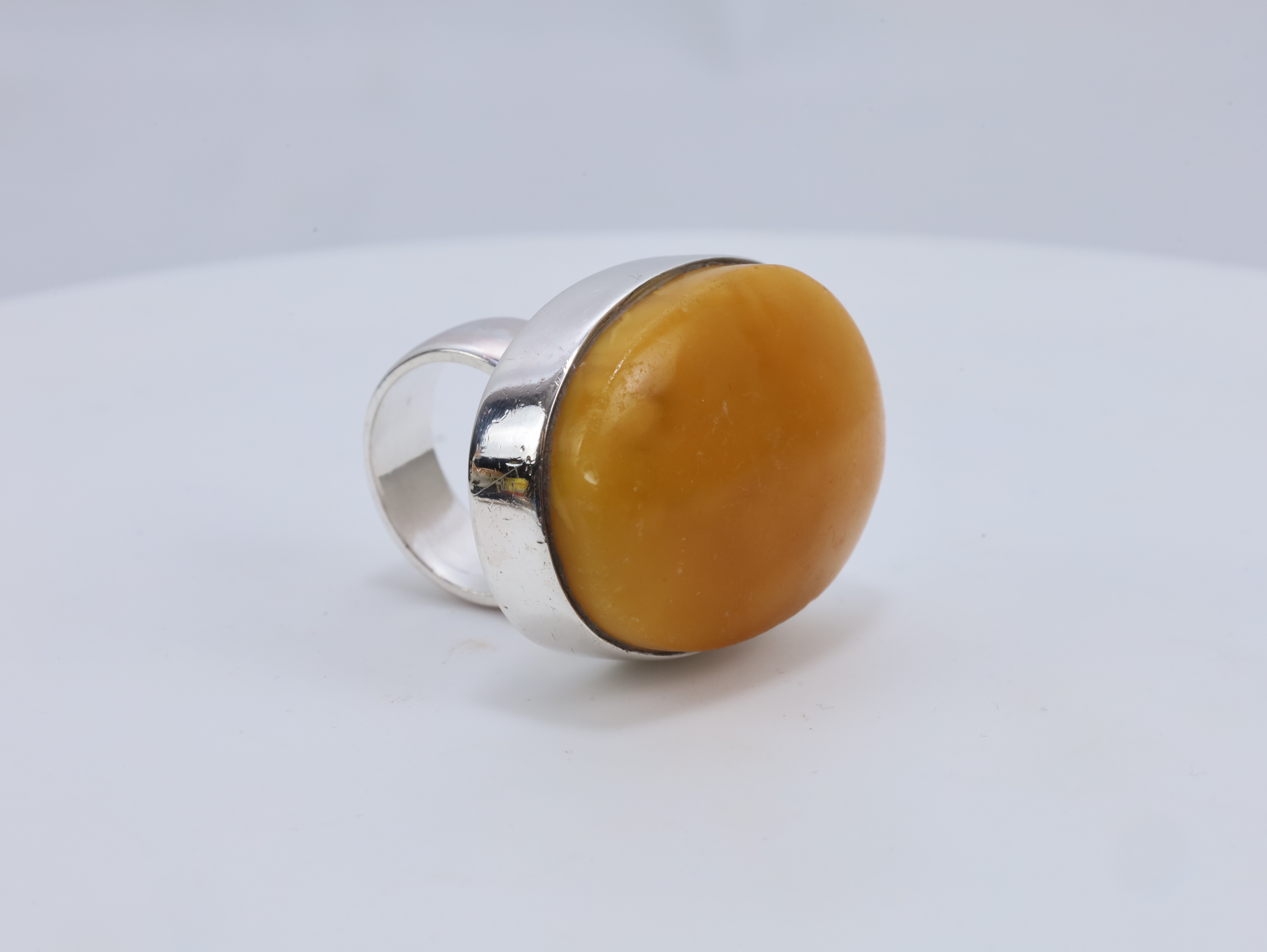 Vintage ring i sølv med rav – Einer Fehrn ca. 1960–70 - Einer Fehrn