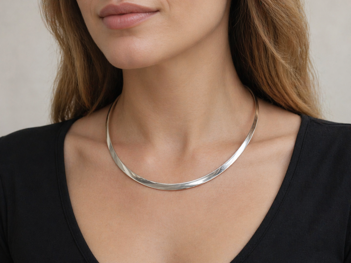 Vintage halsklave i sterling sølv – ca. 1950–60