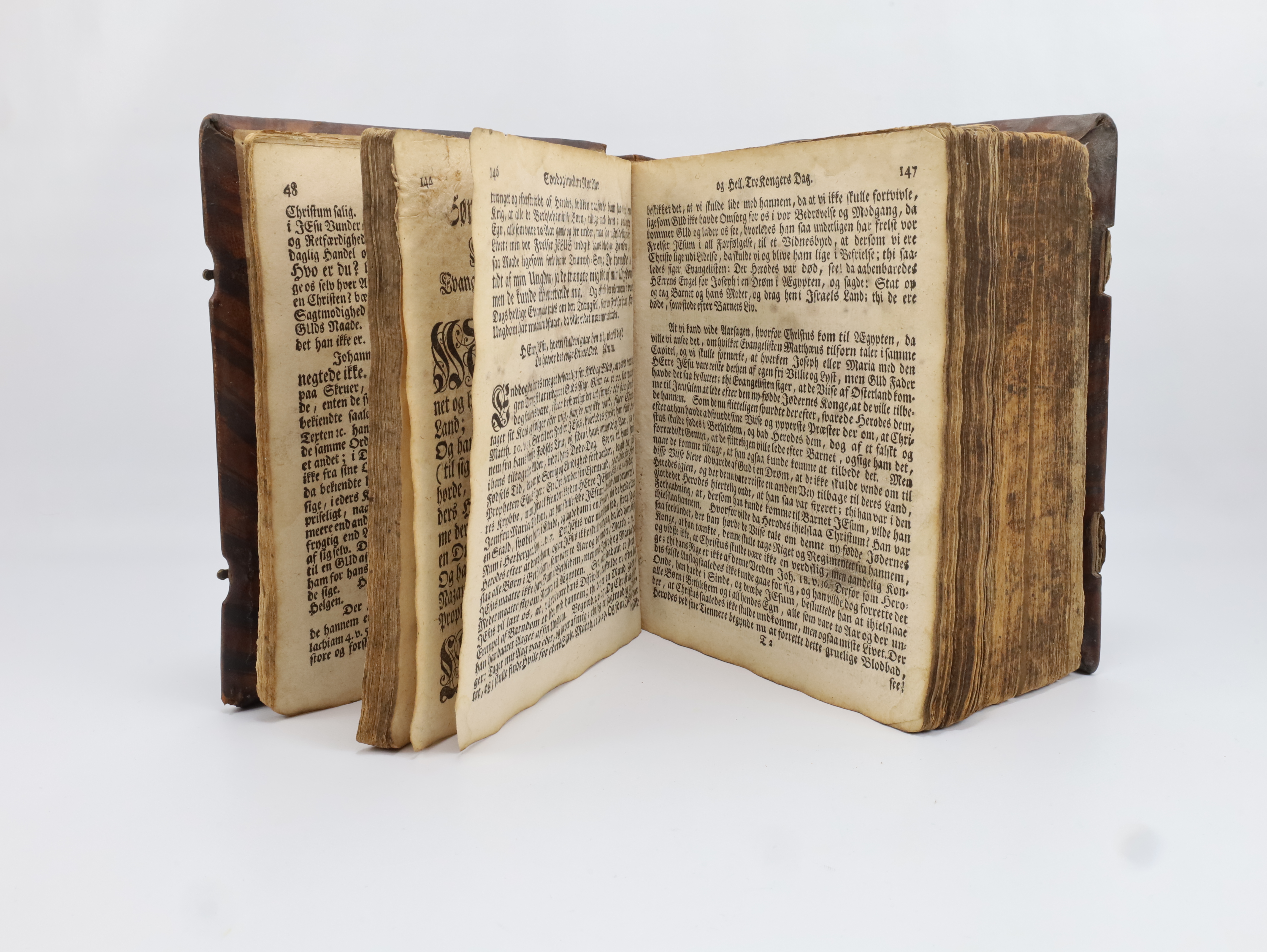 Antikvarisk huspostill – skinninnbundet bok ca. 1800