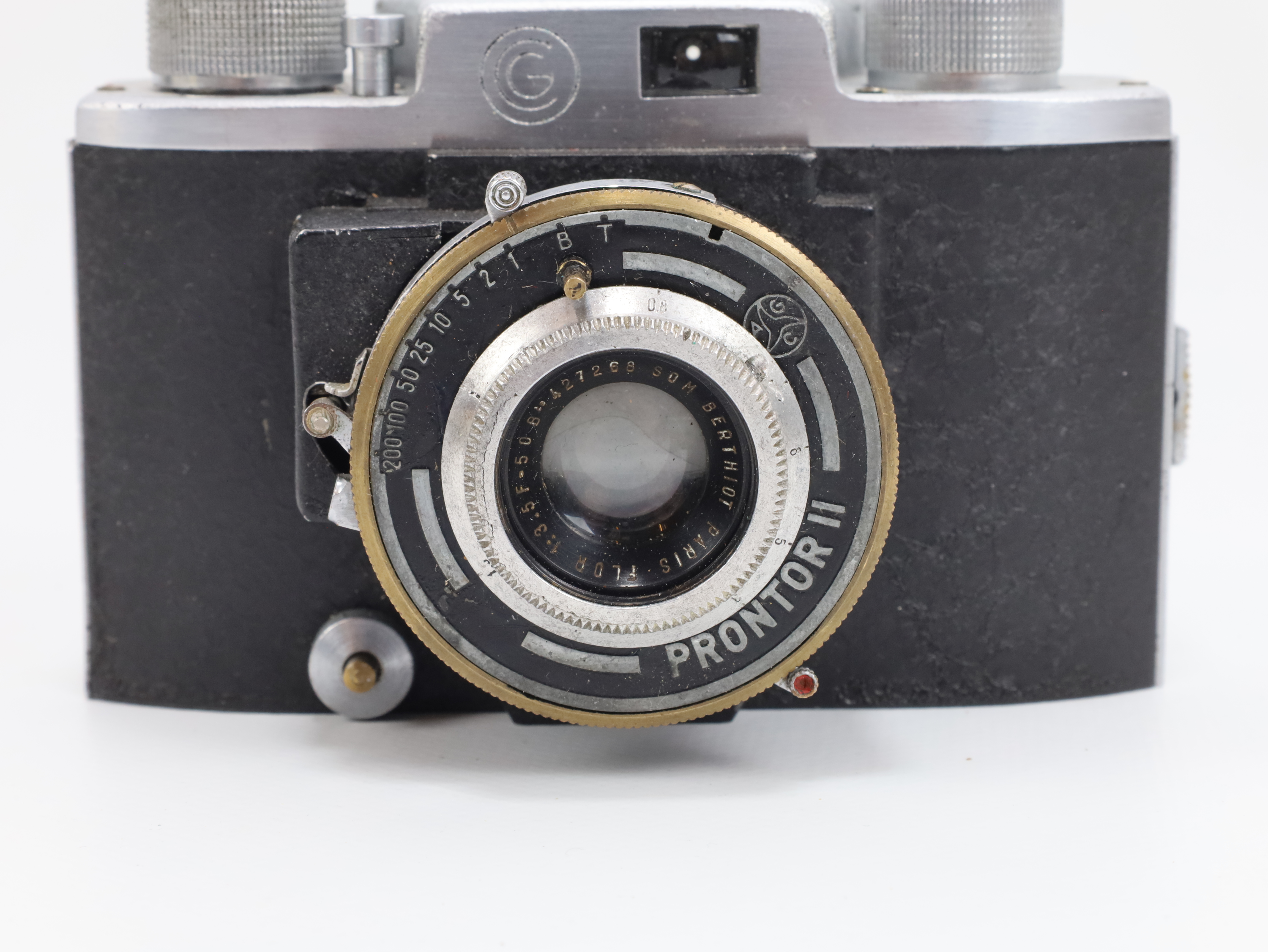 Vintage kamera – Prontor lukker – Som Berthiot Paris objektiv – ca. 1940–50-tall
