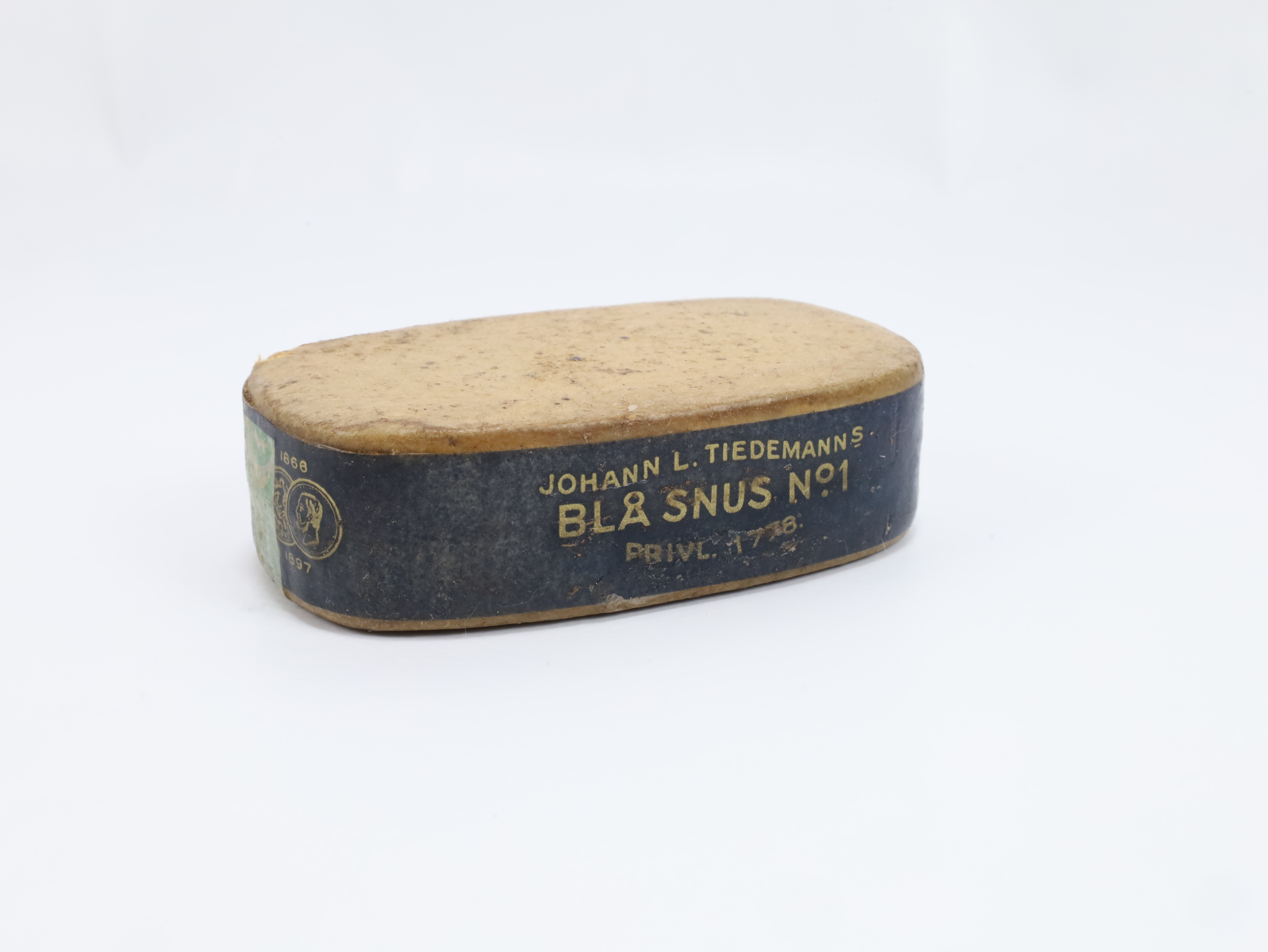 Uåpnet Tiedemanns Blå Snus No.1 – med originalt avgiftsbånd (vintage)
