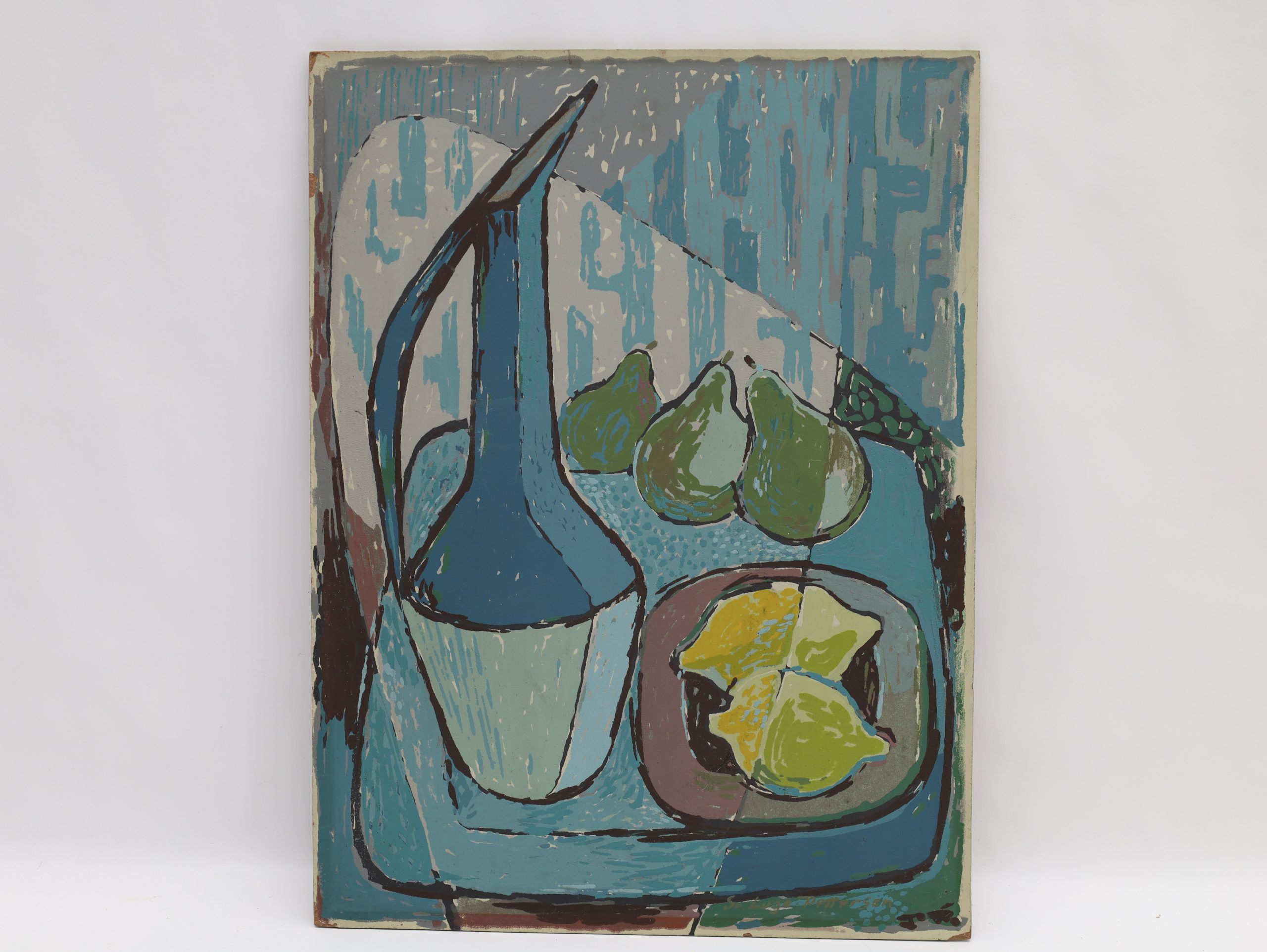 Sverre Lofthus Pettersen – «Stilleben» 1958 – malt på plate – 39,7 × 30 cm