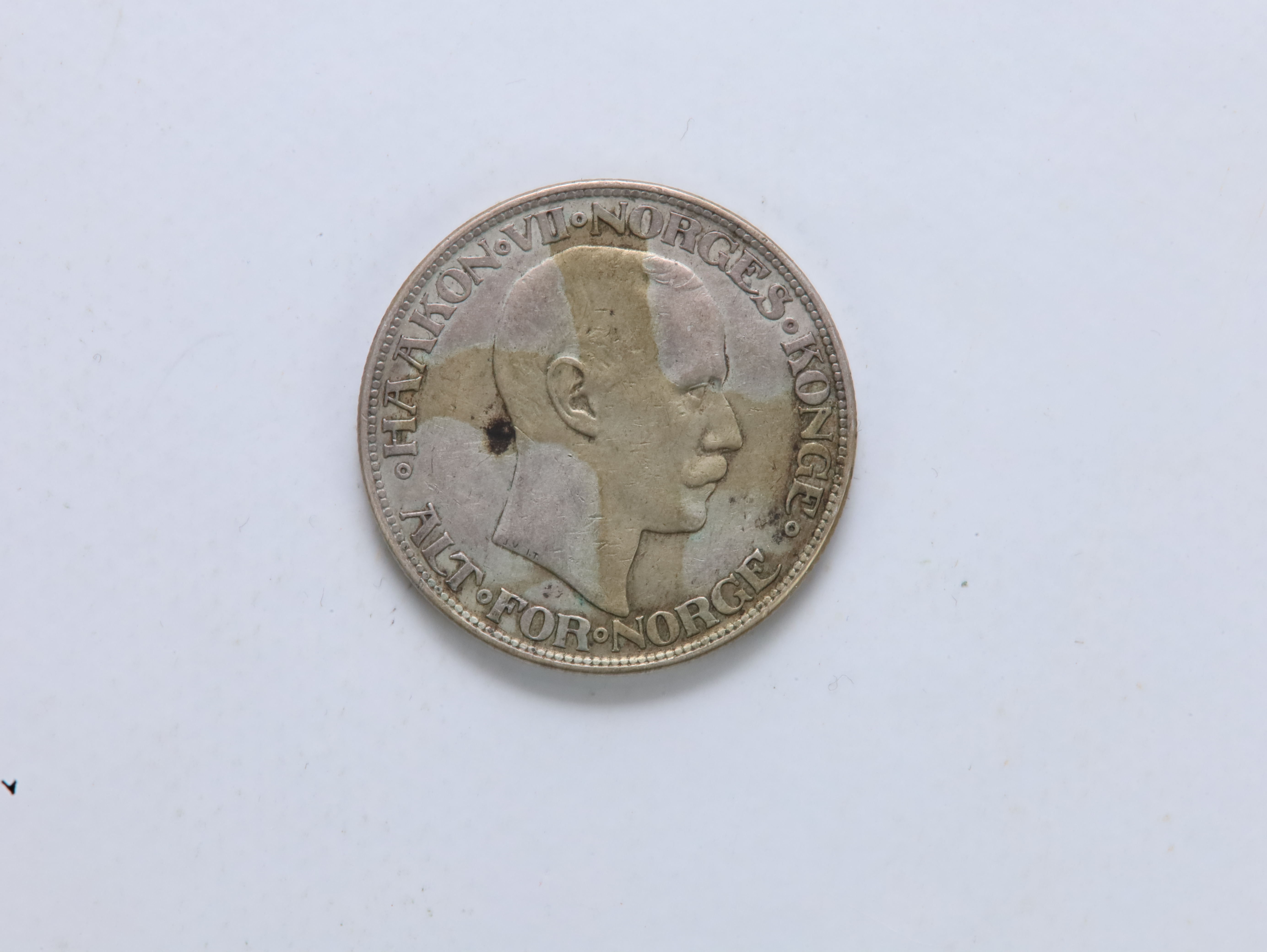 Norsk 2 Kroner Mynt fra 1914 med Kong Haakon VII