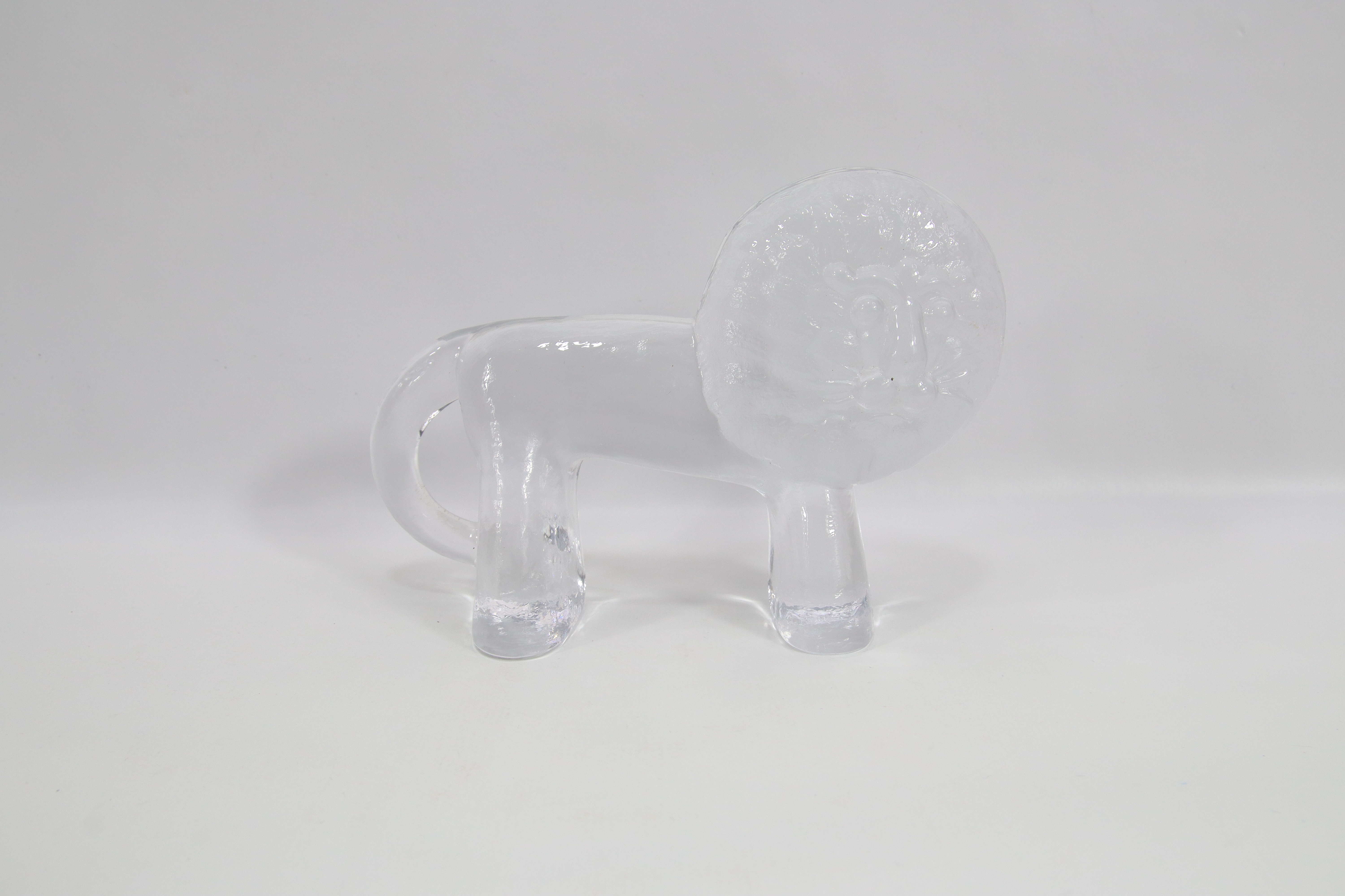 Glassfigur løve – Kosta Boda ca. 1970-tallet