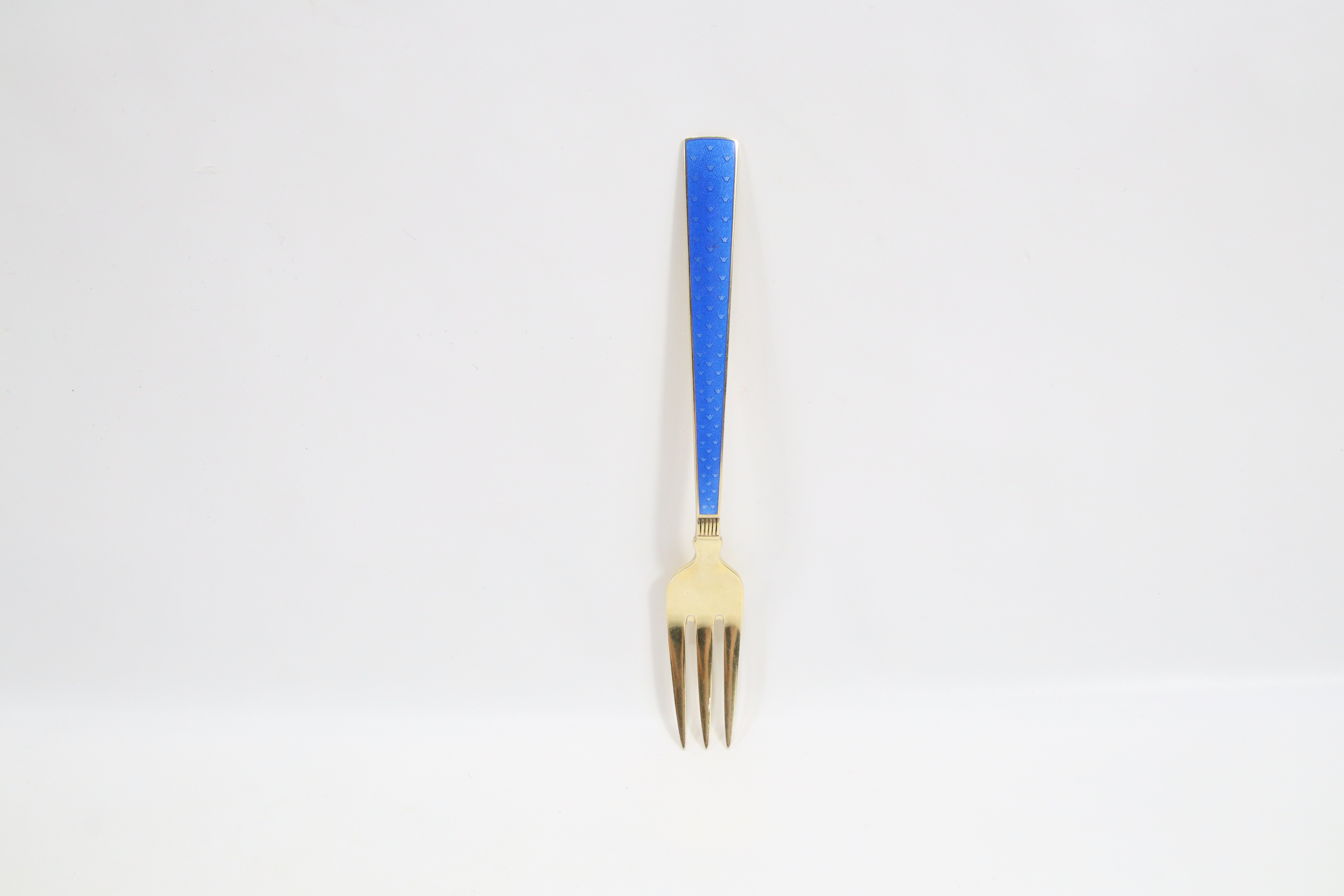 Kakegaffel – Th. Marthinsen 1960-tallet (blå emalje)